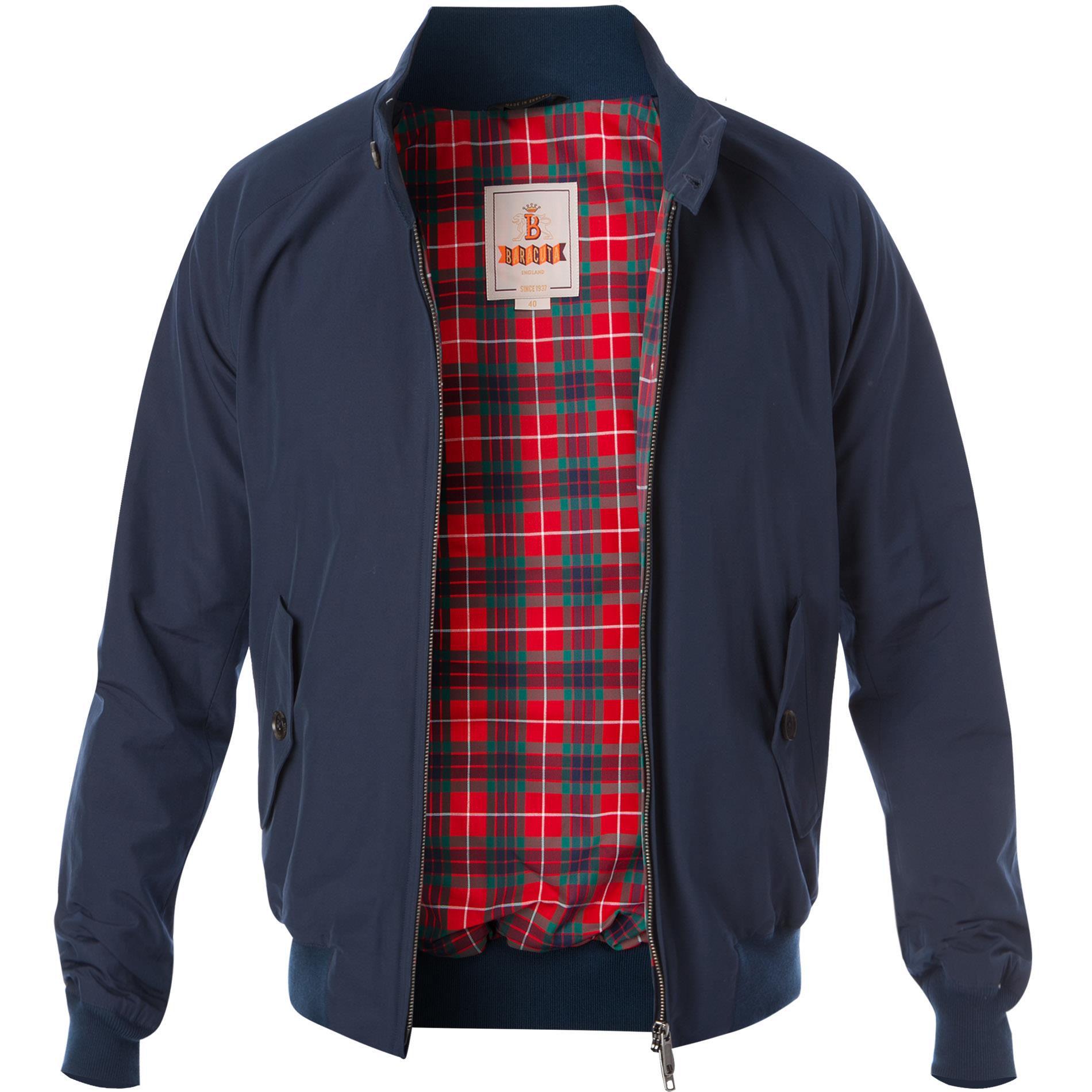 Baracuta Herren Blouson blau Baumwolle unifarben Schleife 6100/60250/370