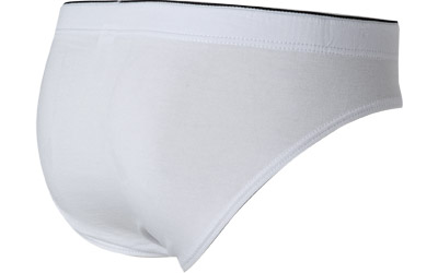 Artikel klicken und genauer betrachten! - Slip im Baumwolle-Modal-Mix von bruno banani Details: Slip, Mit Gummibund, Doppelter Formeinsatz Obermaterial: Baumwolle 47 %, Elasthan 6 %, Modal 47 % ProduktFarbe: Reinweiss Modell: Infinity Label / Logo: Patch am Bund | im Online Shop kaufen